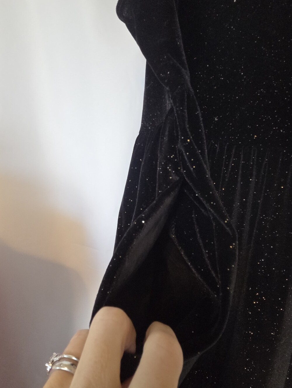 J. Crew Black Velvet Shimmer Tiered Midi Dress - Picture 5 of 12